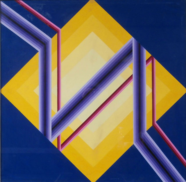'Ritmo strutturale 53' ('Structural rythm 53'), acrylic on canvas,  110x110cm, 1973