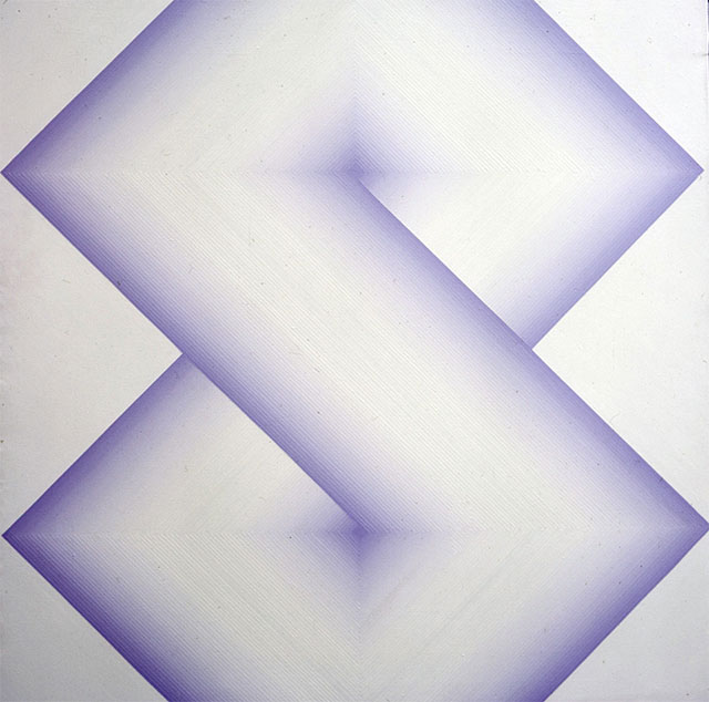 'Modulare luminoso viola'('Bright modular purple') Acrylic on canvas. 80x80cm, 1975